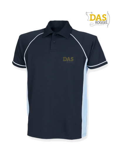 Picture of Polo Shirt  FH370 Performance Navy-Sky-White