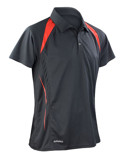 Bild von Spiro Men's Team Spirit Polo Shirt - Black-Red