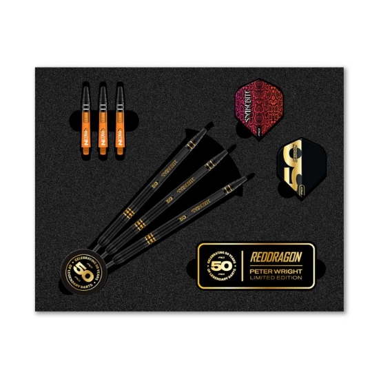 RED DRAGON PETER WRIGHT 50 YEARS ANNIVERSARY L.E. DARTPIJLEN DARTSHOP DASROGGEL