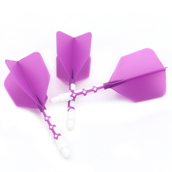 ROST T19 Big Wing Integrated Dart Flights - Purple Flight with Clear Shaft dartshop das roggel
