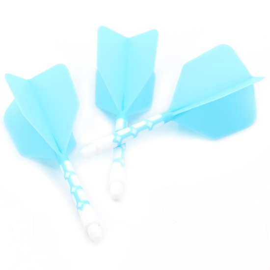 ROST T19 Big Wing Integrated Dart Flights Blue Flight with Clear Shaft dartshop das roggel
