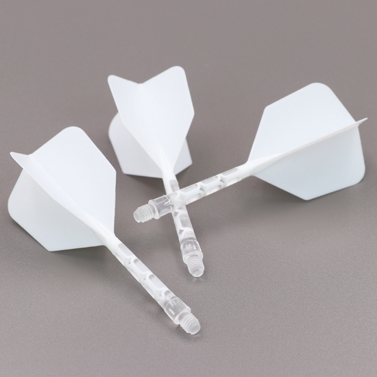 ROST T19 Big Wing Integrated Dart Flights White Flight with Clear Shaft dartshop das roggel