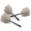 ROST T19 Big Wing Integrated Dart Flights - Grey Flight with Black Shaft dartshop das roggel