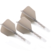 ROST T19 Big Wing Integrated Dart Flights - Grey Flight with Clear Shaft dartshop das roggel