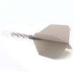 ROST T19 Big Wing Integrated Dart Flights - Grey Flight with Clear Shaft dartshop das roggel