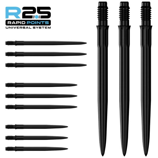 Mission R2.5 Rapid Points - Steel Tip - SM1 - Black - Dartshop DAS Roggel