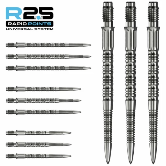 Mission R2.5 Rapid Points - Steel Tip - GV2 - Silver|dartshop das roggel