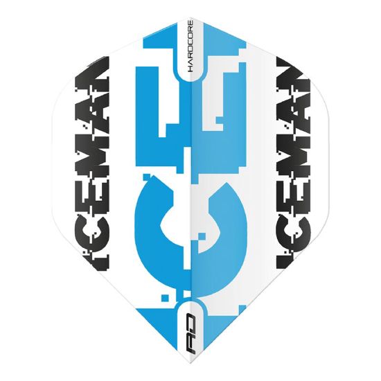 GERWYN PRICE HARDCORE DART FLIGHT  WHITE &  BLUE