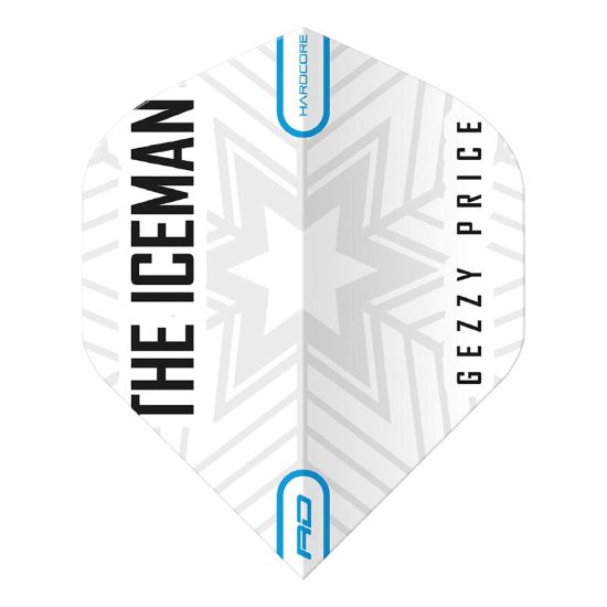 Bild von Red Dragon Gerwyn Price Snowflake Logo Hardcore Dart Flights Standard No2 Weiß & Grau