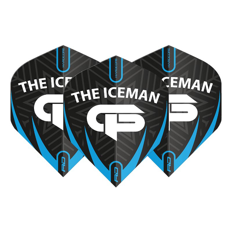 GERWYN PRICE HARDCORE DART FLIGHT BLACK, WHITE & GREY  LOGO