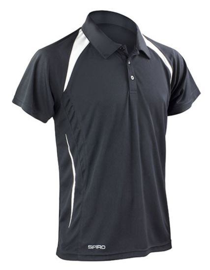 Picture of Spiro Men's Team Spirit Polo Shirt - Black-White