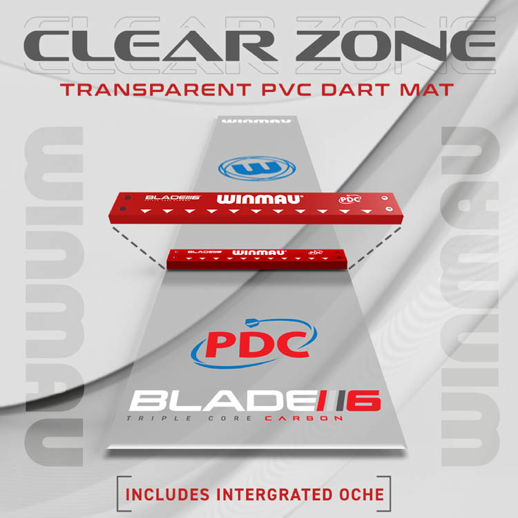 Winmau Clearzone PVC Dartmat with integrated Oche