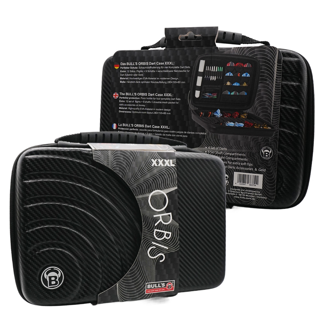 Afbeeldingen van BULL'S ORBIS 3XL DARTCASE CARBONGREY 