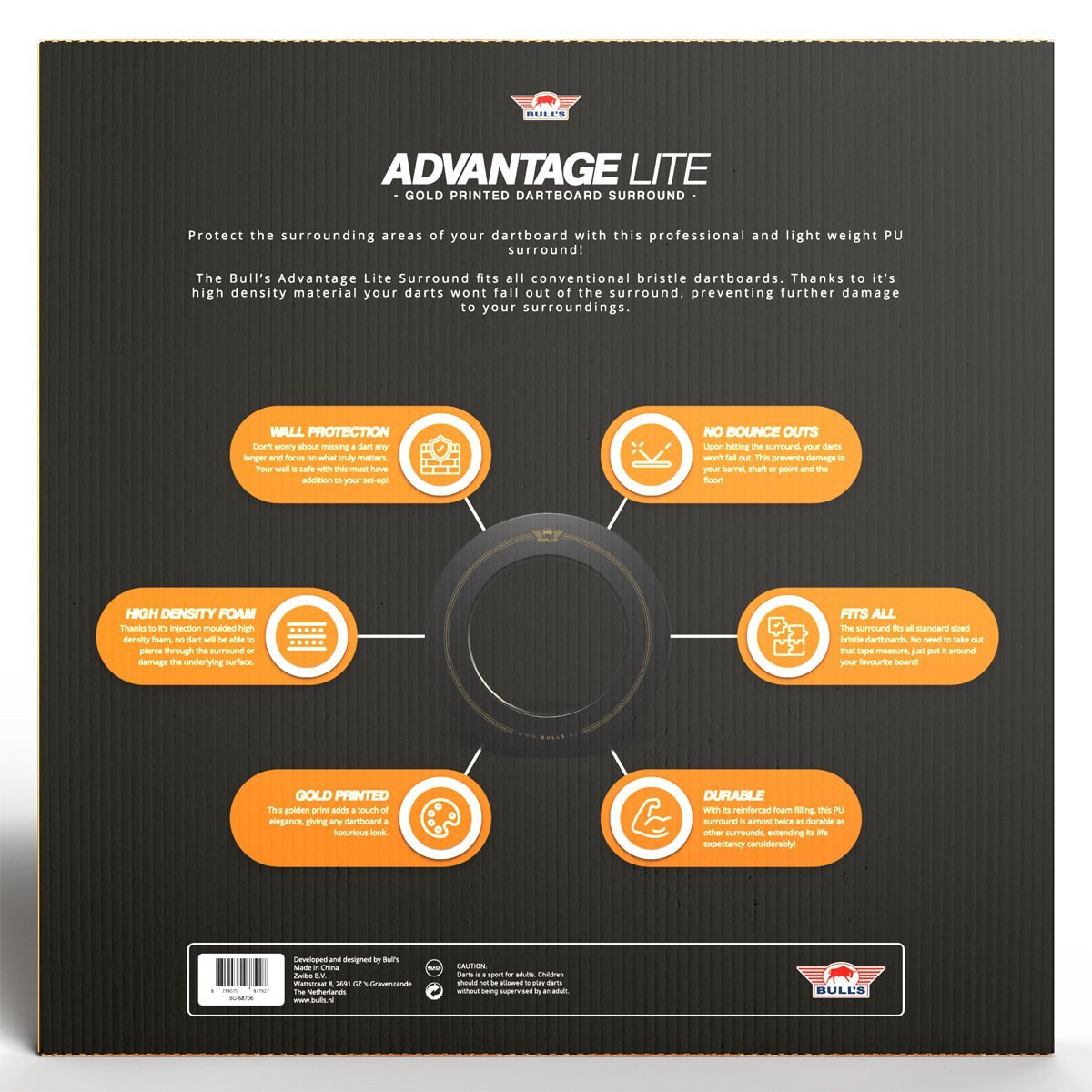 Bild von Bull's Advantage Lite Gold Surround | Auffangring Wandschutz