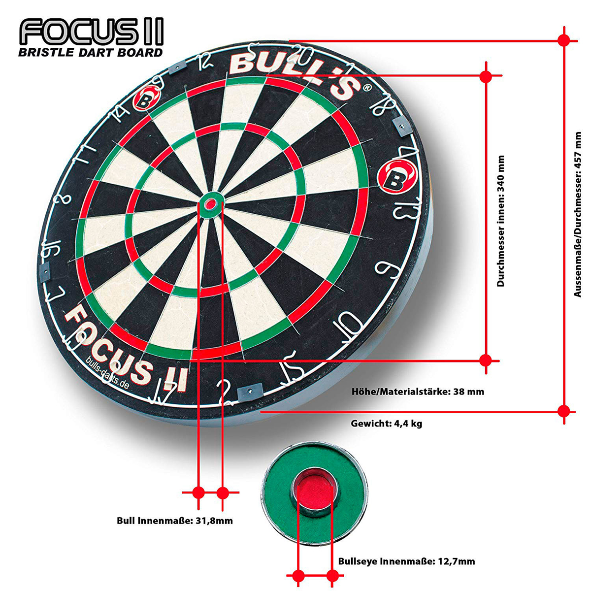 Afbeeldingen van BULL'S FOCUS II DART BORD