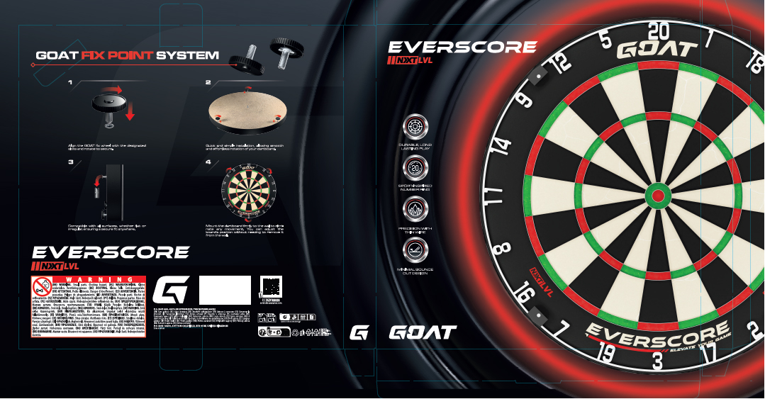 Picture of GOAT EVERSCORE NXT DARTBOARD