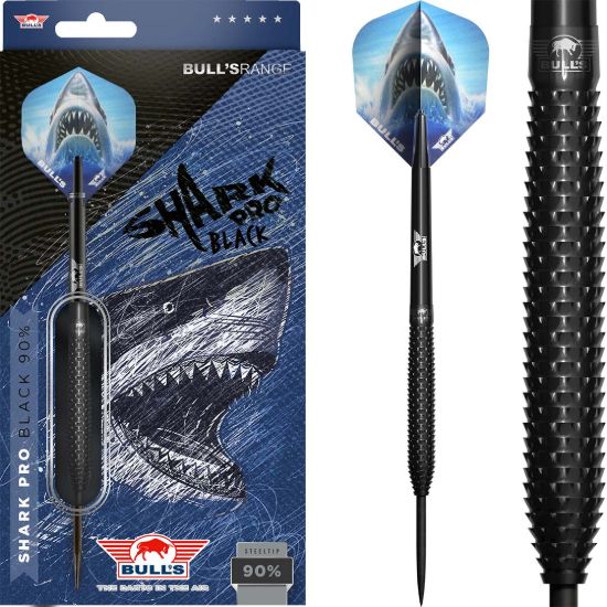 Picture of Bull's Shark Pro Black 90% Steeltip Darts