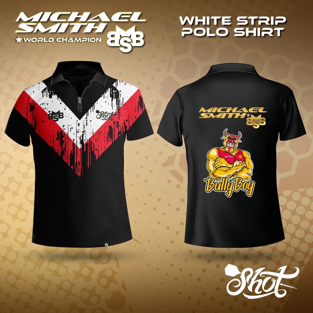 Picture of Shot Michael Smith White Strip Polo Shirt