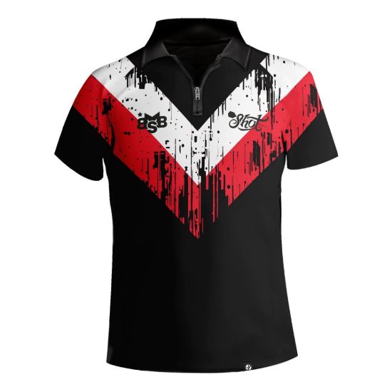 michael smith white stripe dart shirt polo