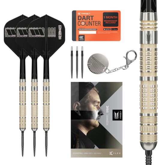 DIMITRI VAN DEN BERGH 95K SP STEEL TIP DARTPIJLEN 2025