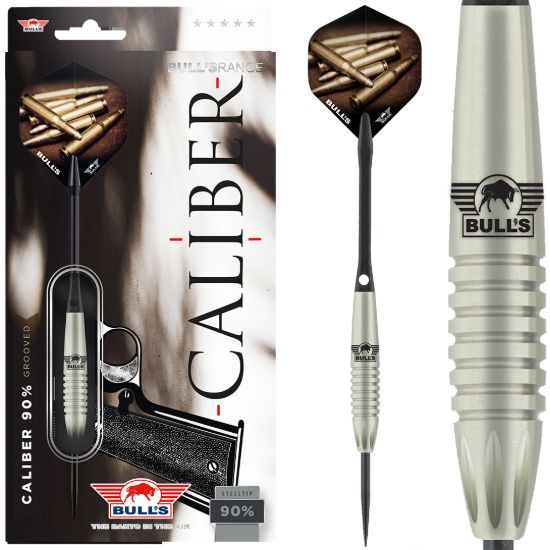 Afbeeldingen van Bull's Caliber Grooved 90% Steeltip Dartpijlen