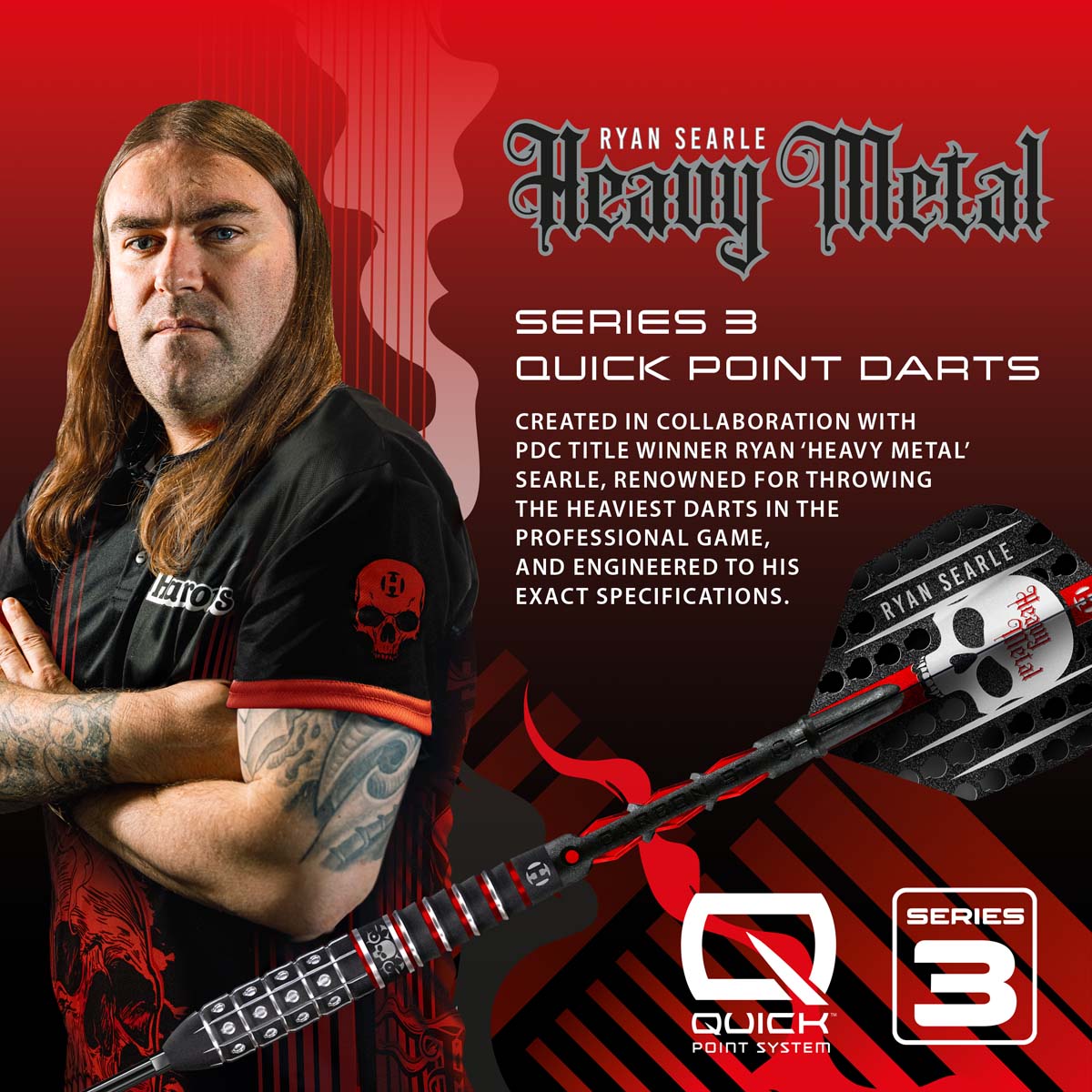 Afbeeldingen van HARROWS RYAN SEARLE SERIES 3 QP STEELTIP DARTPIJLEN