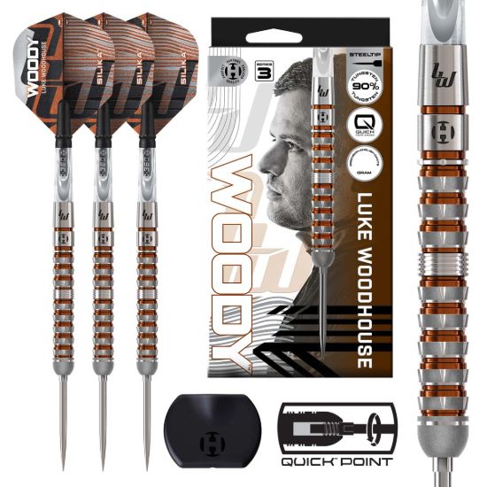 LUKE WOODHOUSE SERIES 3 QP STEELTIP DARTPIJLEN 