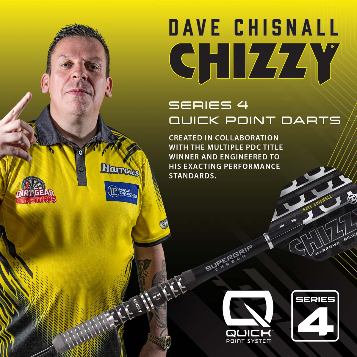 Image de Fléchettes pointe acier Harrows Dave Chisnall Chizzy Series 4 QP