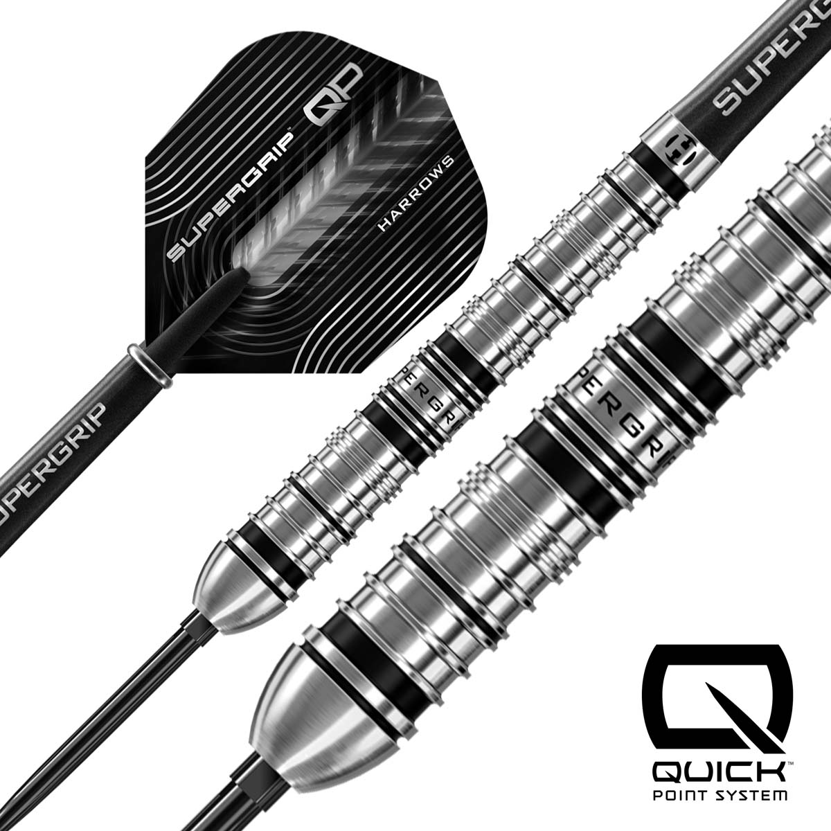 Image de Fléchettes pointe acier Harrows Supergrip QP Tapered 90%
