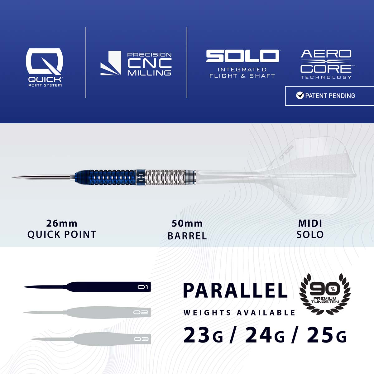 Afbeeldingen van HARROWS GEO PARALLEL STEELTIP DART PIJLEN