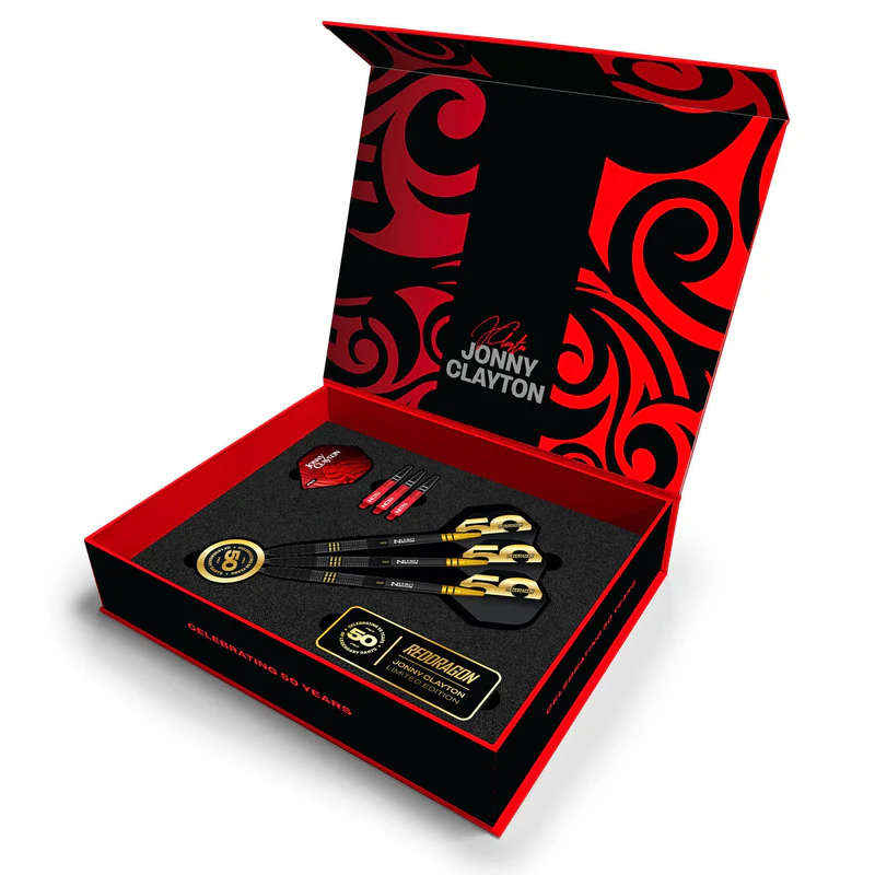 Afbeeldingen van RED DRAGON JONNY CLAYTON 50 YEARS ANNIVERSARY L.E. DARTPIJLEN 