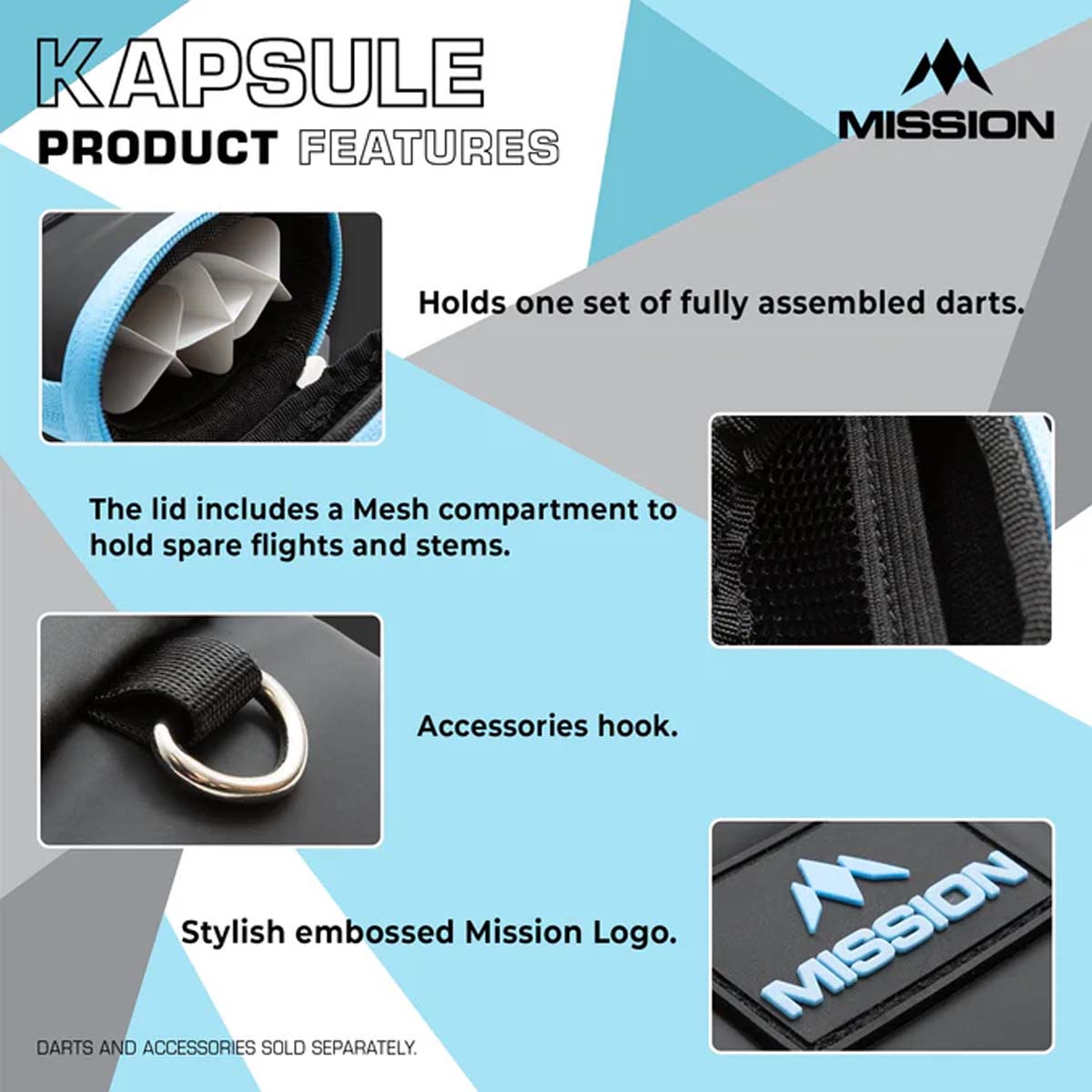 Afbeeldingen van MISSION KAPSULE DART CASE DROP IN BLACK& RED