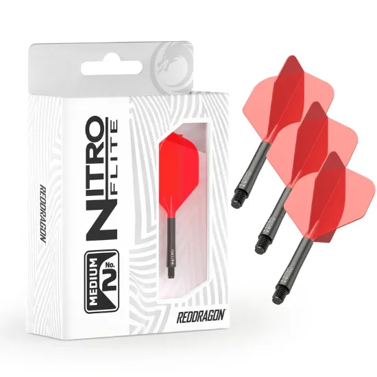 Image de Ailettes intégrées Red Dragon Nitro Flite Standard No2 Noir & Rouge