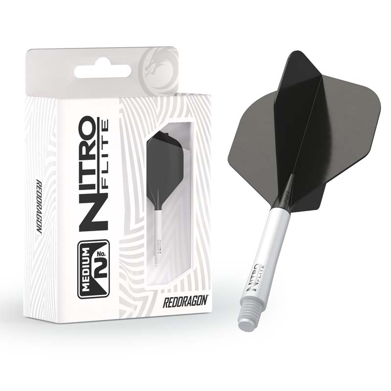 Image de Ailettes intégrées Red Dragon Nitro Flite Standard No2 Blanc & Noir