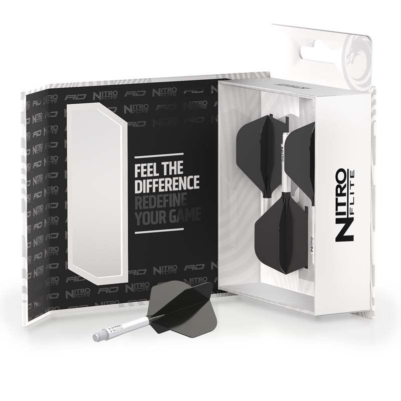 Image de Ailettes intégrées Red Dragon Nitro Flite Standard No2 Blanc & Noir