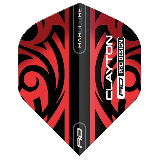 Image de Ailettes Red Dragon Jonny Clayton Tribal Hardcore Standard No2 Rouge & Noir