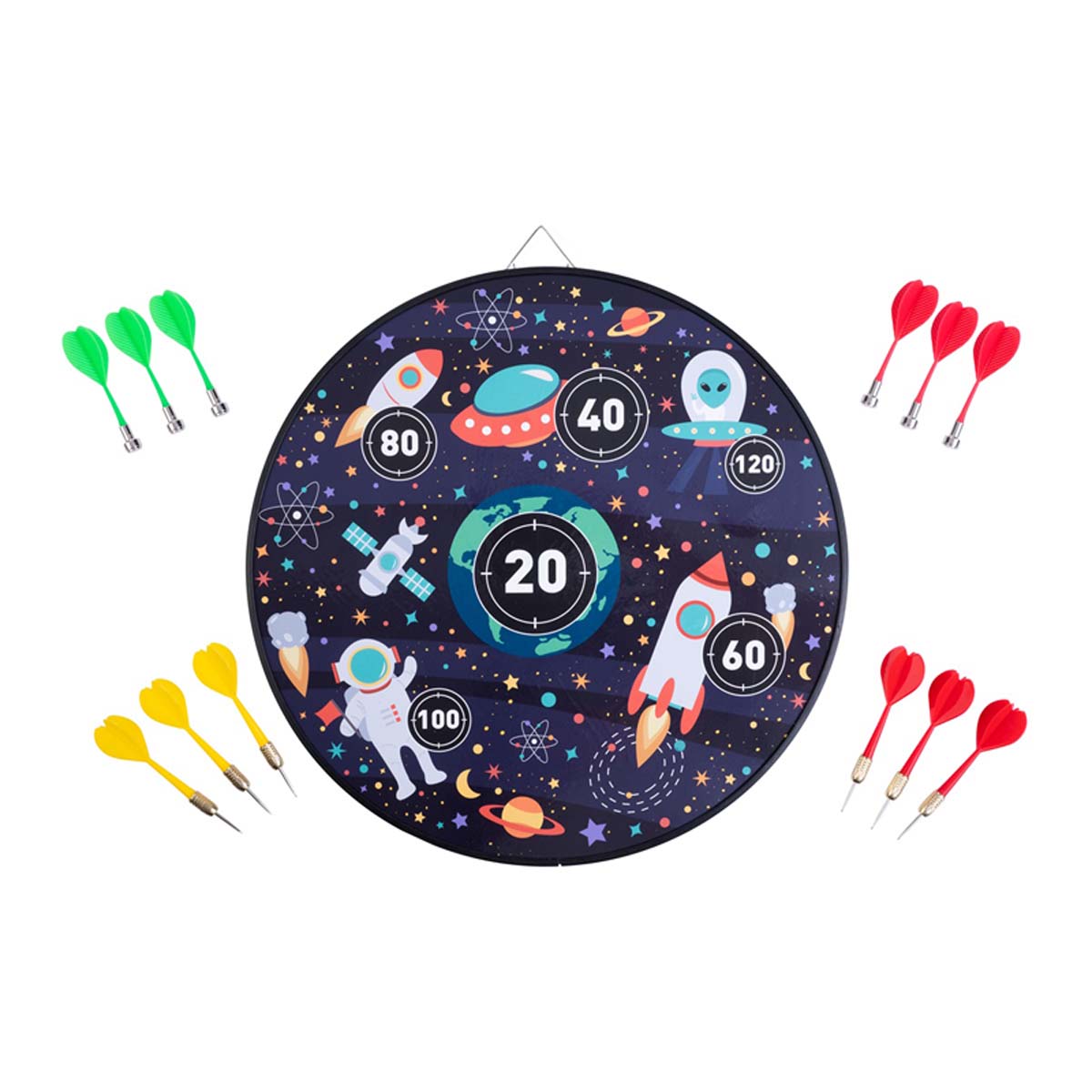 Picture of Magnetisch en Papieren Dartbord Dubbelzijdig - Space
