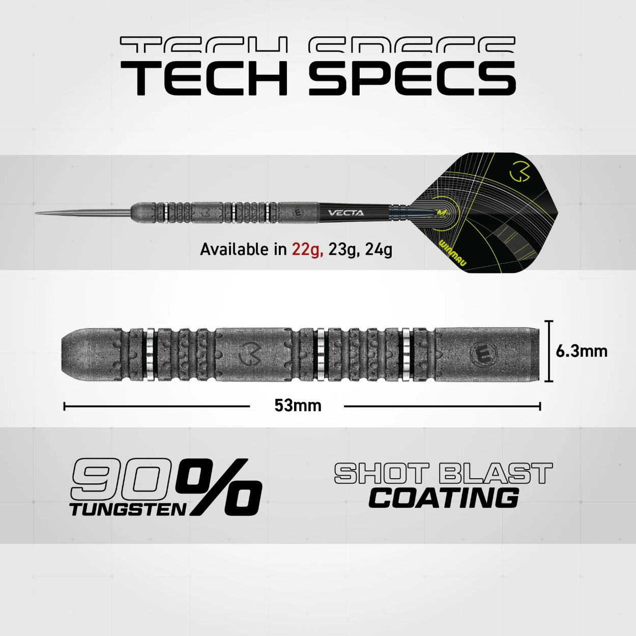 Image de Fléchettes pointe acier Winmau MVG Signature Edition