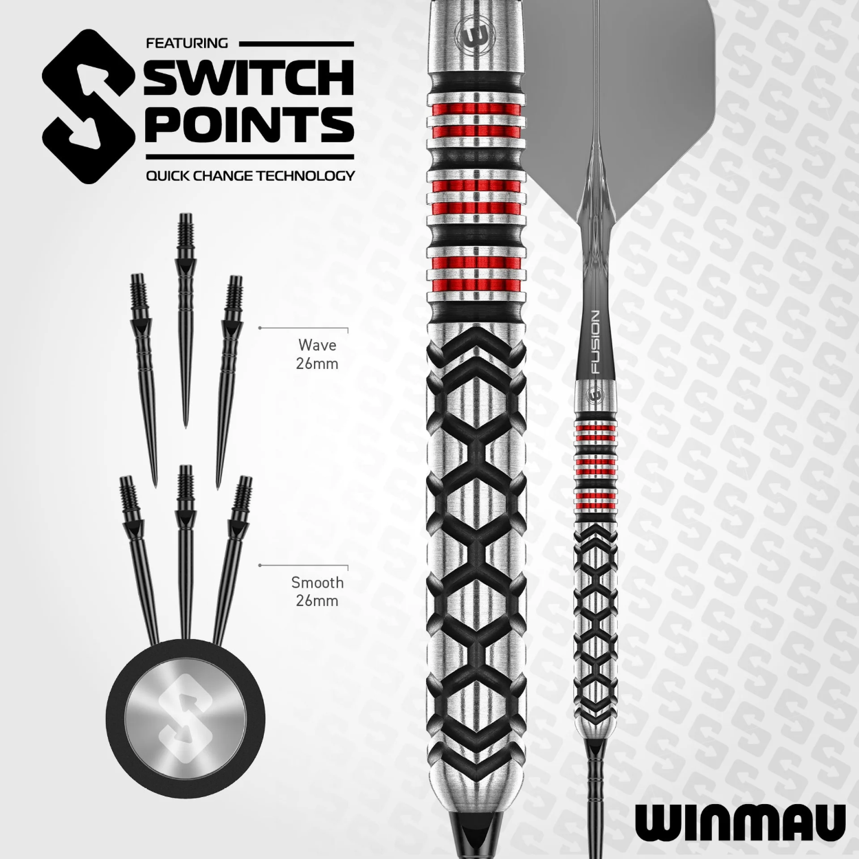 WINMAU FORNAX  PARALLEL STEEL TIP DARTPIJLEN