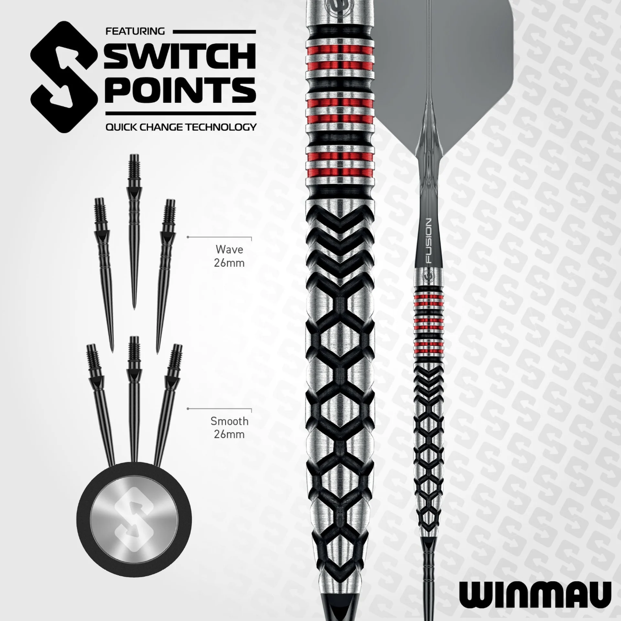 Afbeeldingen van Winmau Fornax Tapered Steeltip Dartpijlen