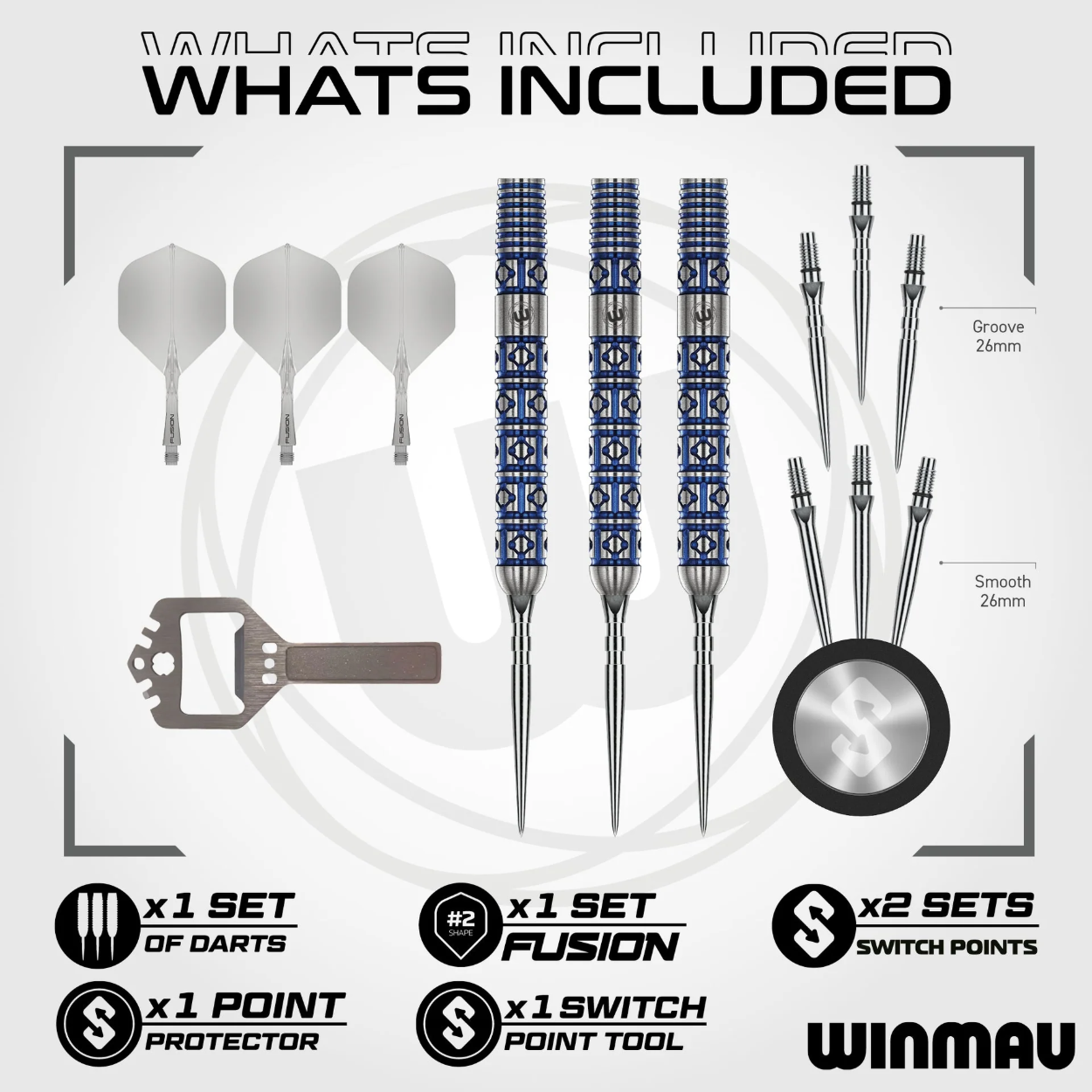 Bild von Winmau Lunaris Parallel Steeldarts | Dartpfeile