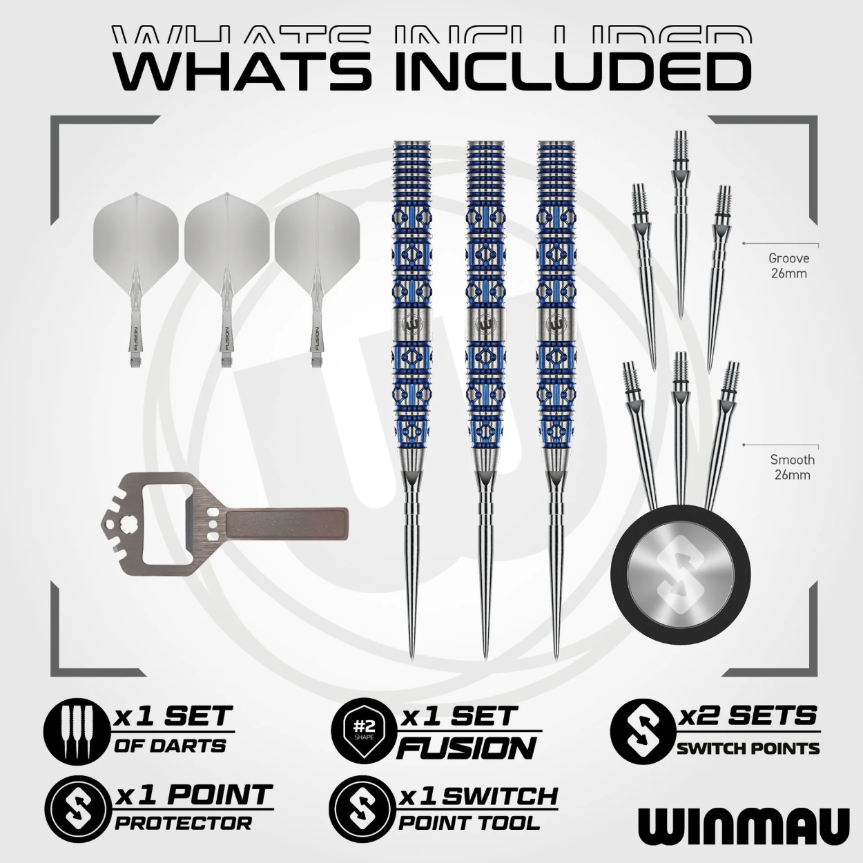 Afbeeldingen van Winmau Lunaris Tapered Steeltip Dartpijlen