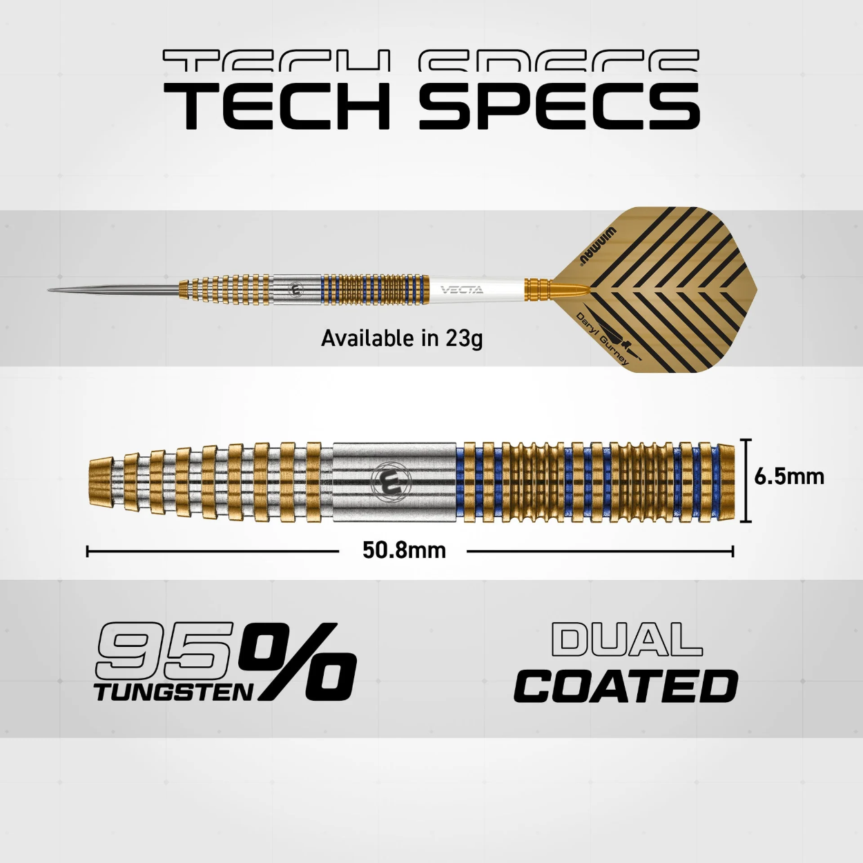 Afbeeldingen van Winmau Daryl Gurney 95% Signature Edition Steeltip Dartpijlen