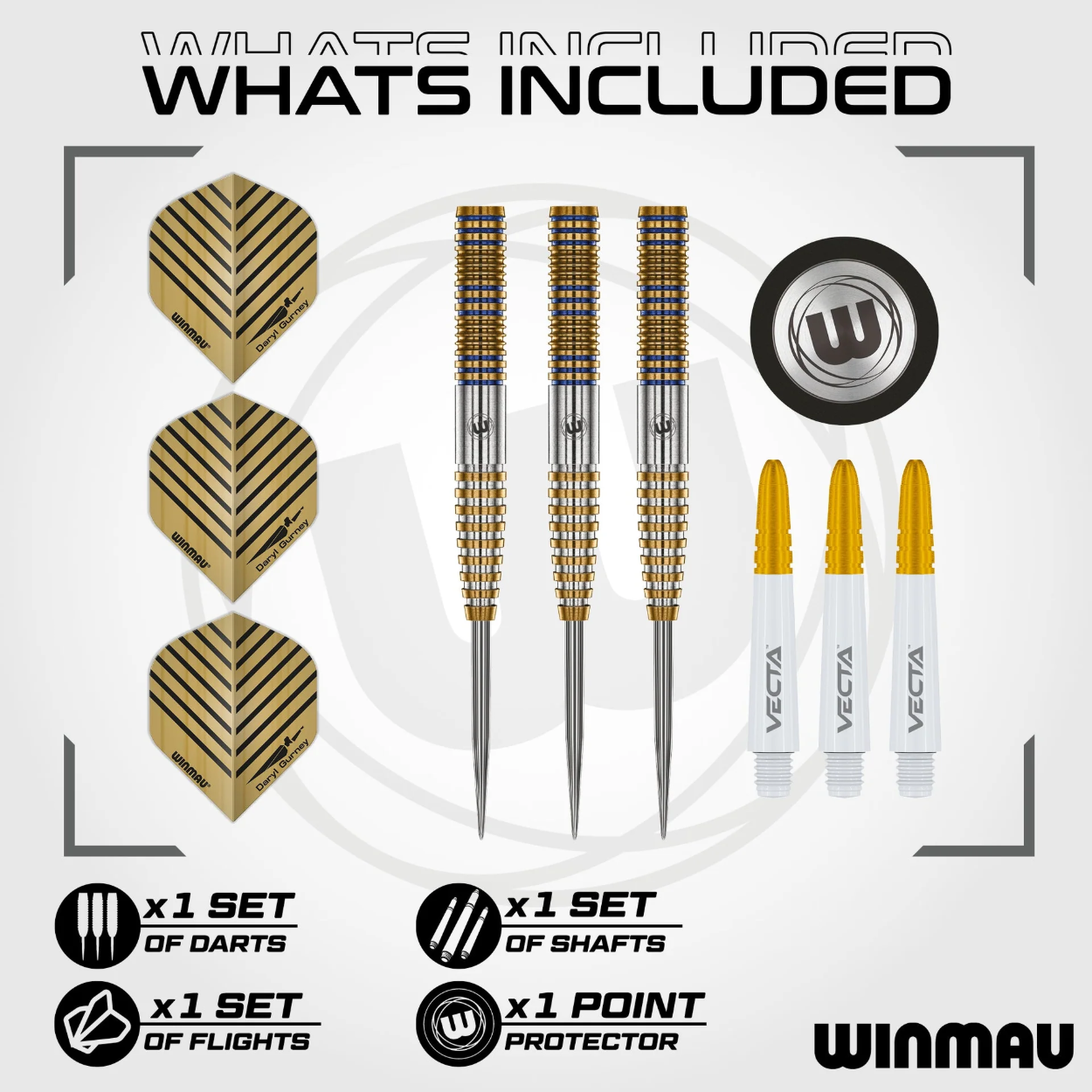 Afbeeldingen van Winmau Daryl Gurney 95% Signature Edition Steeltip Dartpijlen