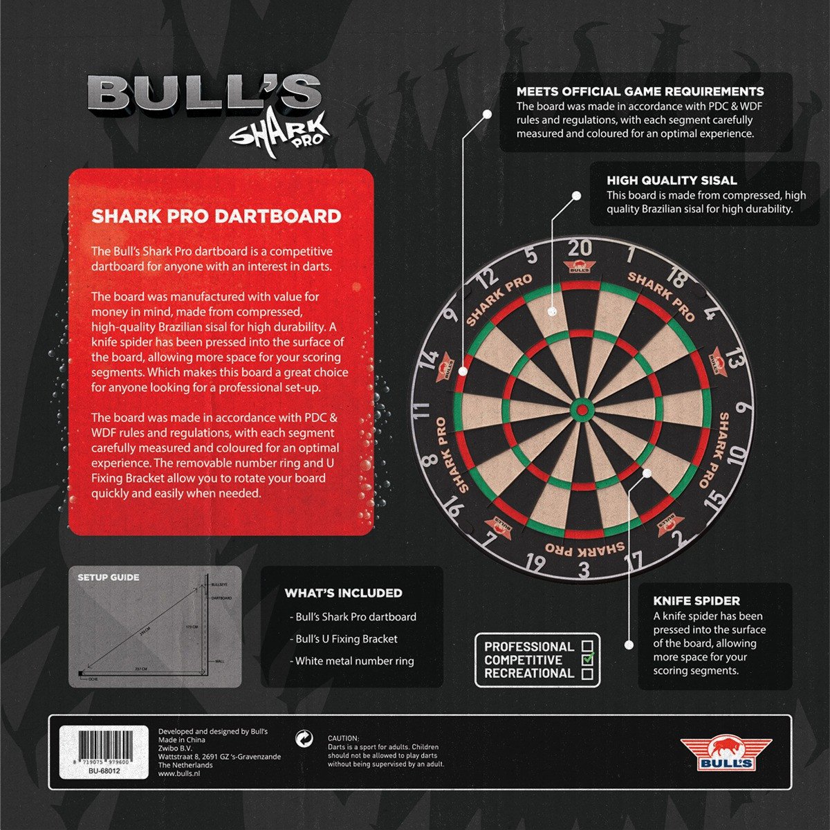 Bull's Shark Pro Dartboard 2026 Dartshop DAS Roggel