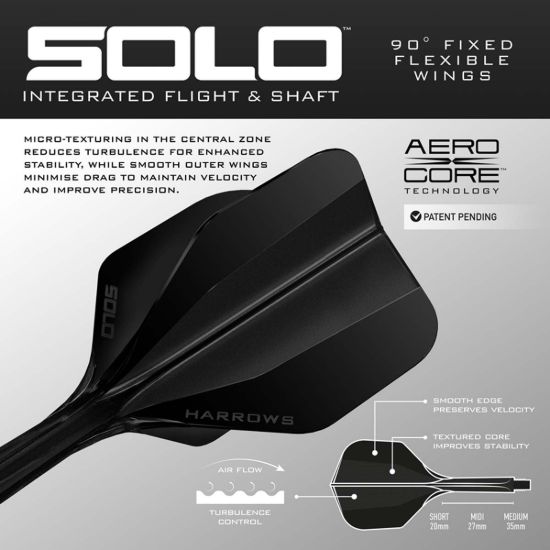 HARROWS SOLO FLIGHT No 6 - BLACK DARTSHOP DAS ROGGEL