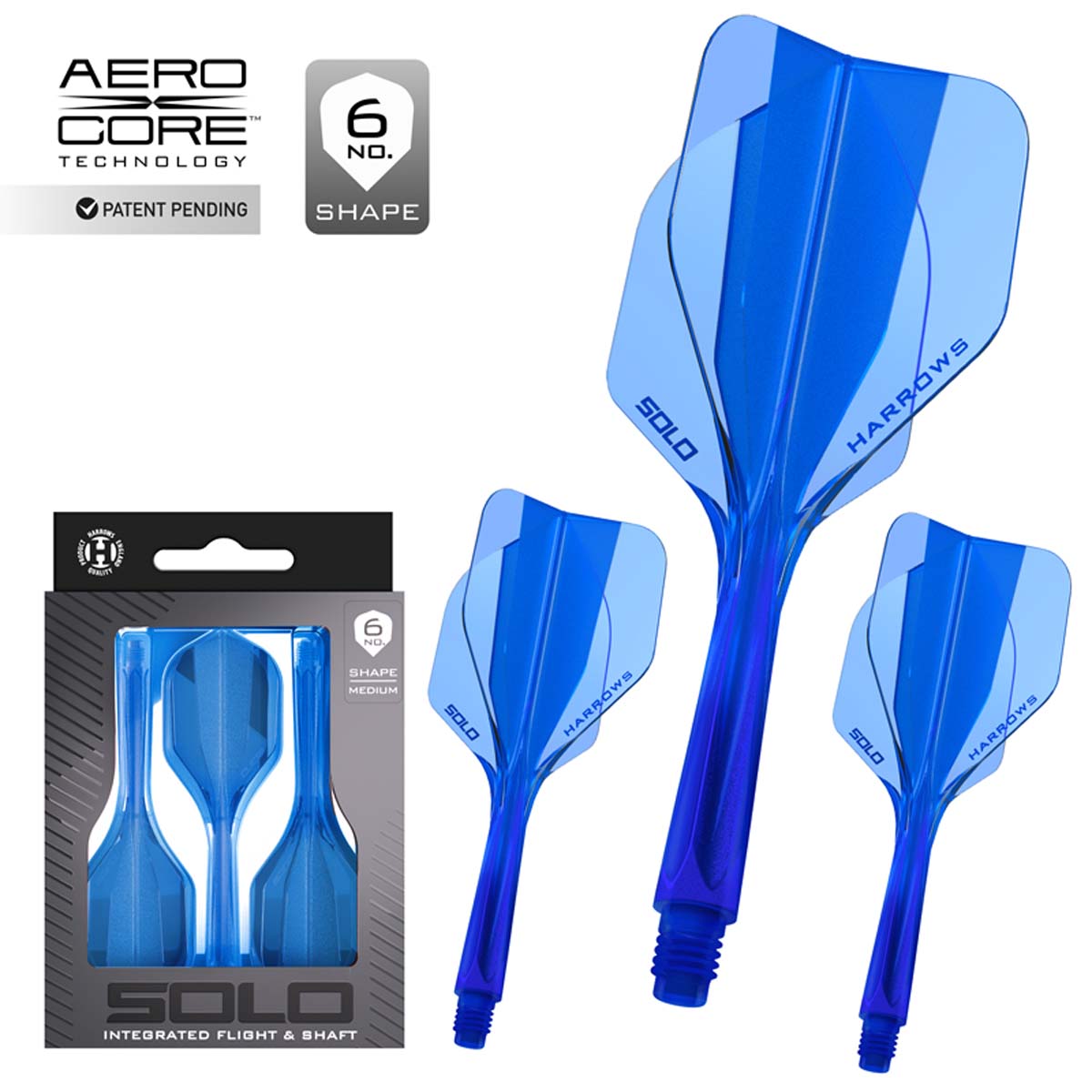 Picture of Harrows Solo Integrated Dart Flights Standard No6 Blue