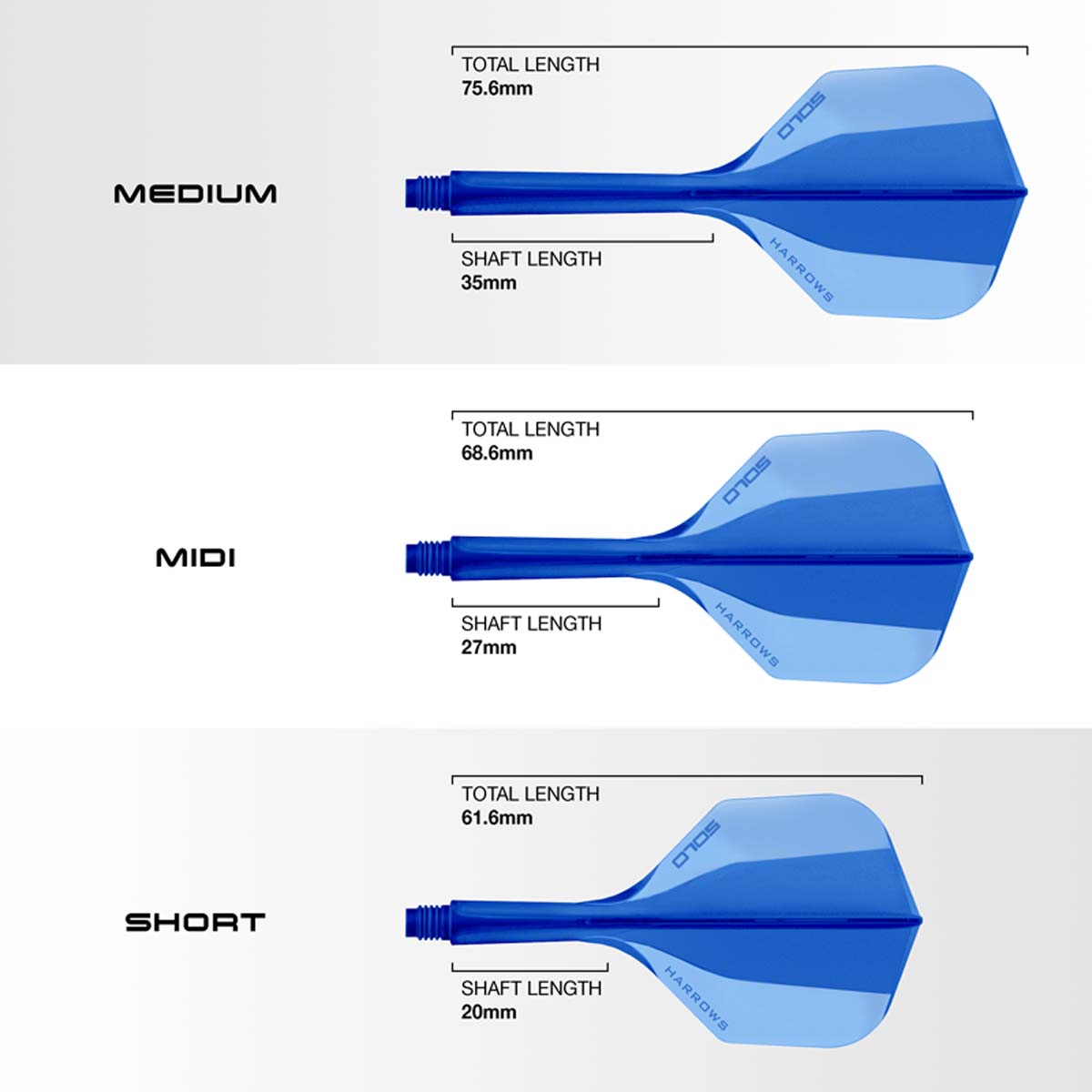 Picture of Harrows Solo Integrated Dart Flights Standard No6 Blue