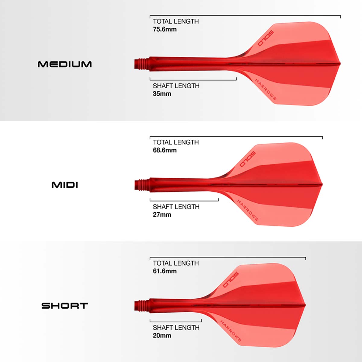 Picture of Harrows Solo Integrated Dart Flights Standard No6 Red