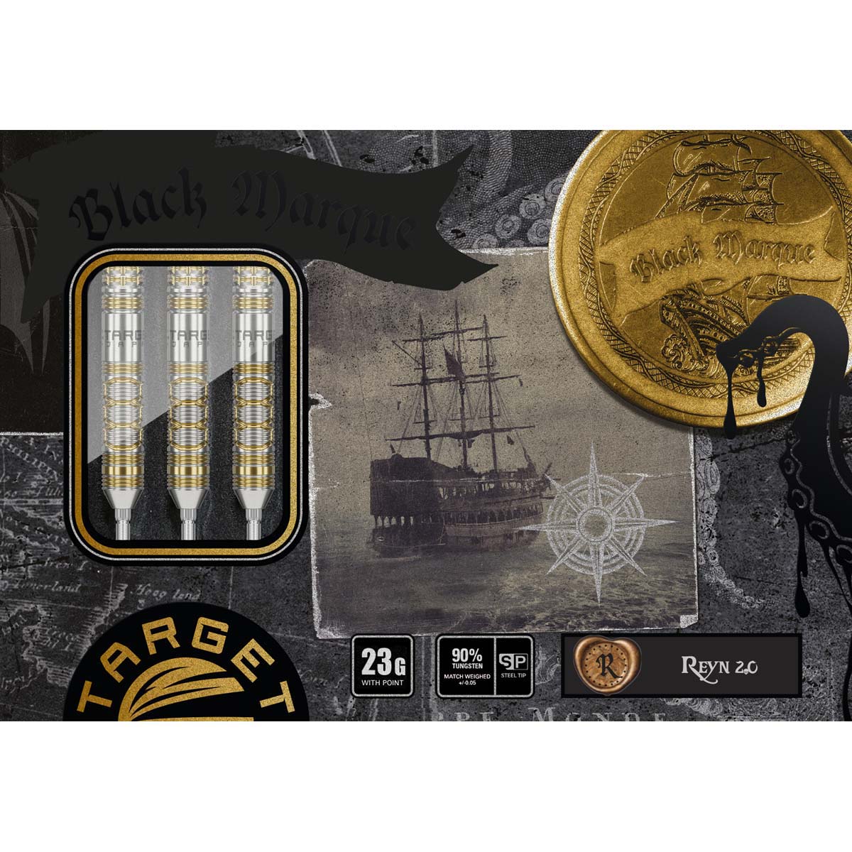 Image de Fléchettes pointe acier Target Japan Black Marque Reyn Gen 2